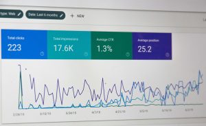 Google analytics screen print showing stats summary